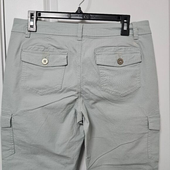 Eddie Bauer Cargo Pants Women’s Size 6 (32x23) Pale Green Cropped Drawstring Leg - Picture 11 of 12